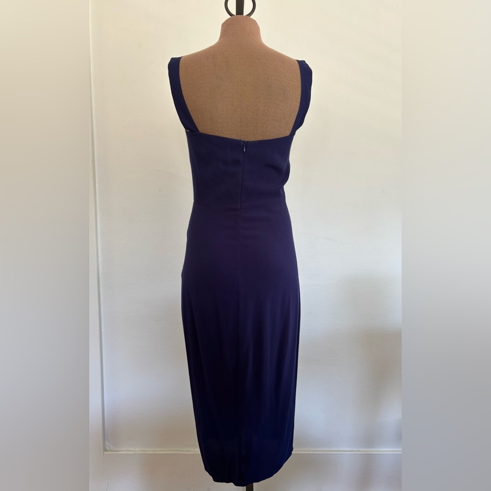 Reformation Blue Sheath Midi Dress with Slit - Picture 3 of 3